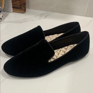 Birdies Black Velvet Slip-On Women's Flats
